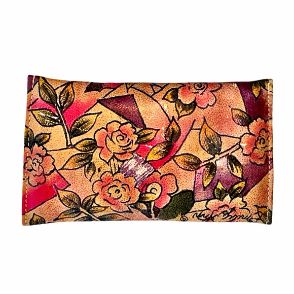 Emily Ann Boca Raton | NWT | Hand Painted Leather 3-in-1 Clutch Wallet Set - Picture 5 of 10
